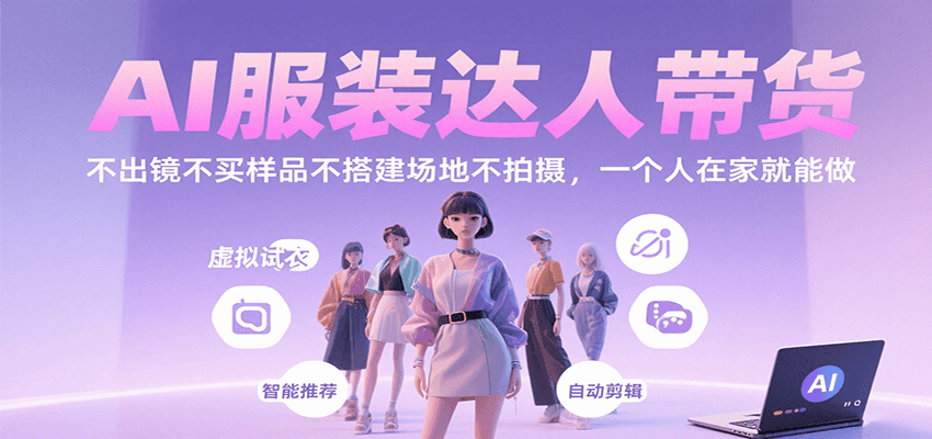 AI服装达人带货，不出镜不买样品不搭建场地不拍摄，一个人在家就能做-77so