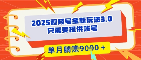 2025年视频号全新玩法3.0，操作爆款门槛低， 团队赋能，单月入9k-77so